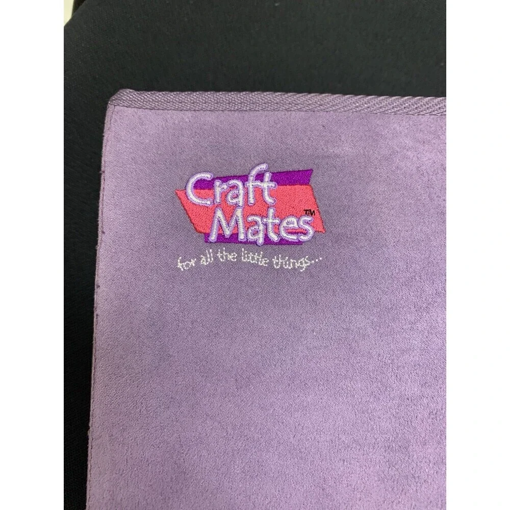 Craft Mates Double Sided Case With 8 Organizers Purple Faux Suede 9.5x9x3